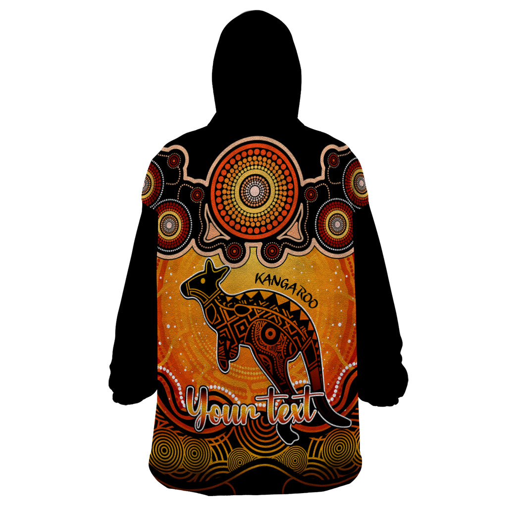 Personalised Australia Aries Kangaroo Zodiac Wearable Blanket Hoodie Auz Astrology Aboriginal - Red - Vibe Hoodie Shop