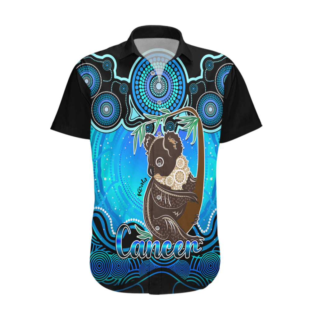 Personalised Australia Cancer Koala Zodiac Hawaiian Shirt Auz Astrology Aboriginal - Aqua - Vibe Hoodie Shop