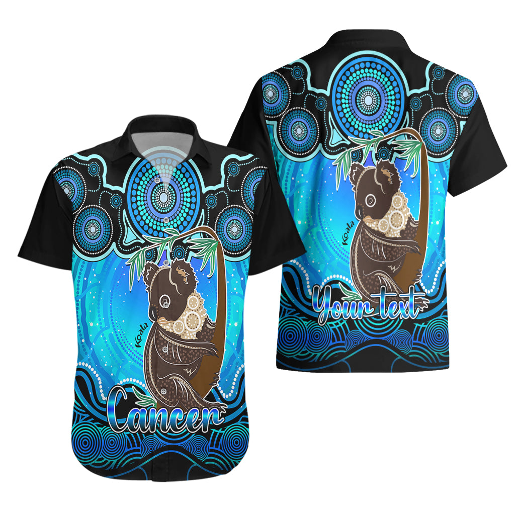 Personalised Australia Cancer Koala Zodiac Hawaiian Shirt Auz Astrology Aboriginal - Aqua - Vibe Hoodie Shop