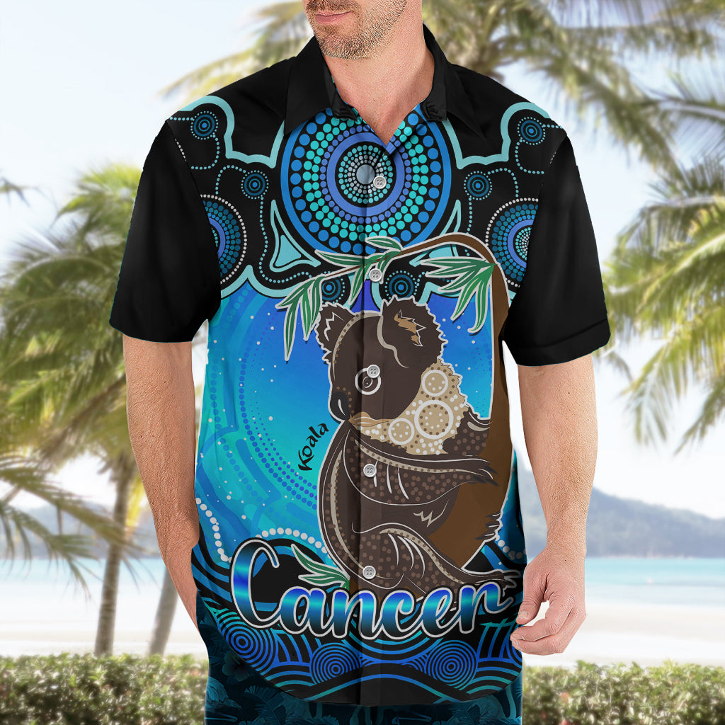 Personalised Australia Cancer Koala Zodiac Hawaiian Shirt Auz Astrology Aboriginal - Aqua - Vibe Hoodie Shop