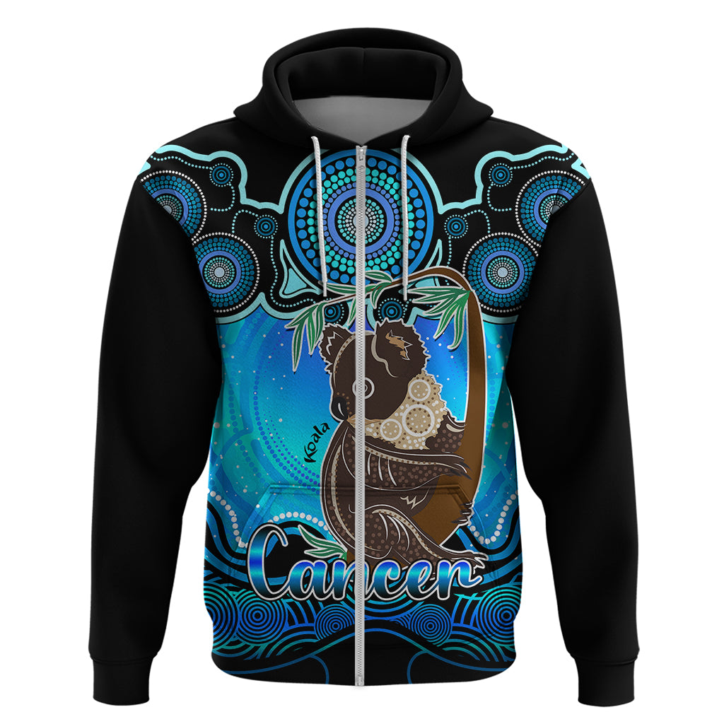 Personalised Australia Cancer Koala Zodiac Hoodie Auz Astrology Aboriginal - Aqua LT9 - Vibe Hoodie Shop