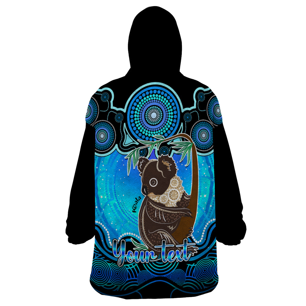 Personalised Australia Cancer Koala Zodiac Wearable Blanket Hoodie Auz Astrology Aboriginal - Aqua - Vibe Hoodie Shop