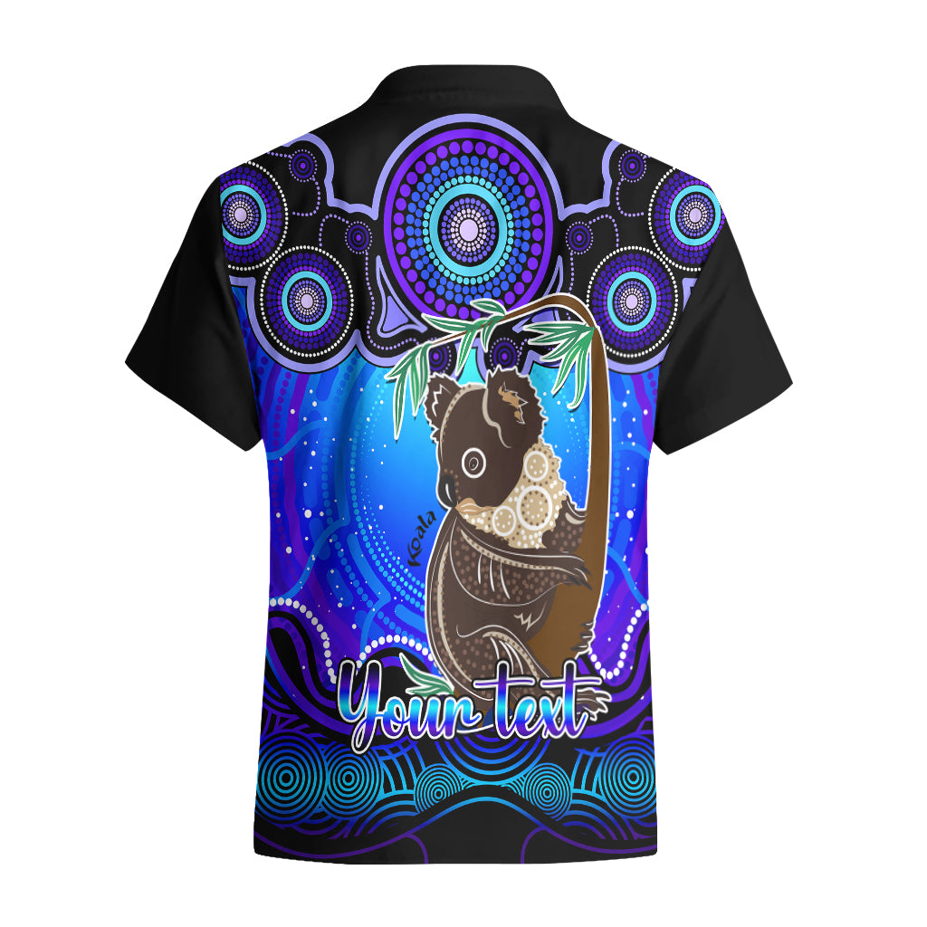 Personalised Australia Cancer Koala Zodiac Hawaiian Shirt Auz Astrology Aboriginal - Blue - Vibe Hoodie Shop