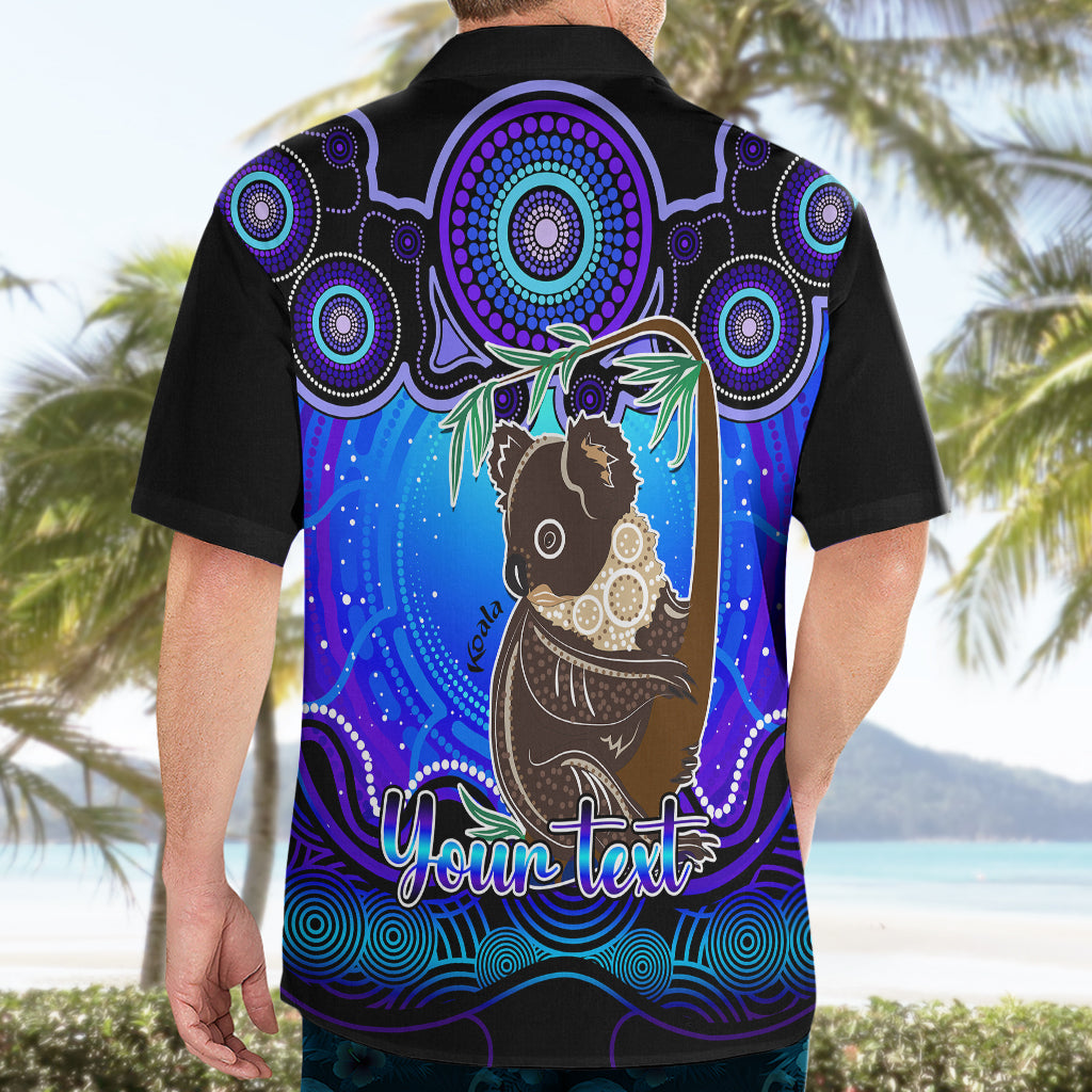 Personalised Australia Cancer Koala Zodiac Hawaiian Shirt Auz Astrology Aboriginal - Blue - Vibe Hoodie Shop