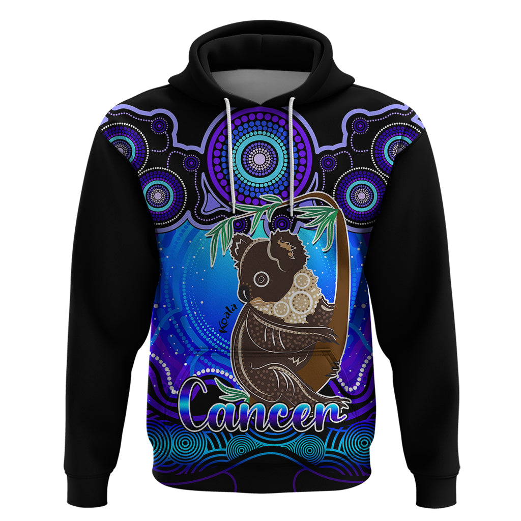 Personalised Australia Cancer Koala Zodiac Hoodie Auz Astrology Aboriginal - Blue LT9 - Vibe Hoodie Shop