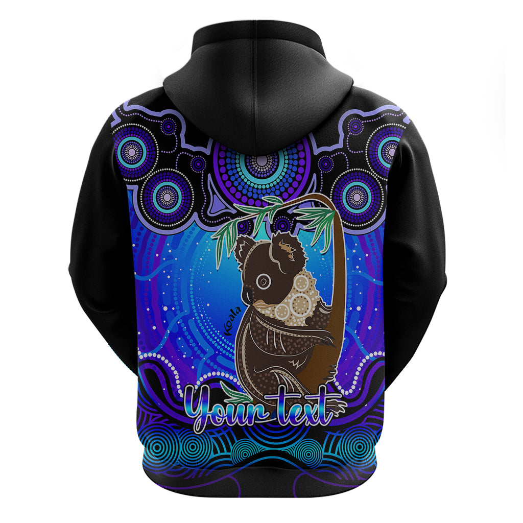 Personalised Australia Cancer Koala Zodiac Hoodie Auz Astrology Aboriginal - Blue LT9 - Vibe Hoodie Shop