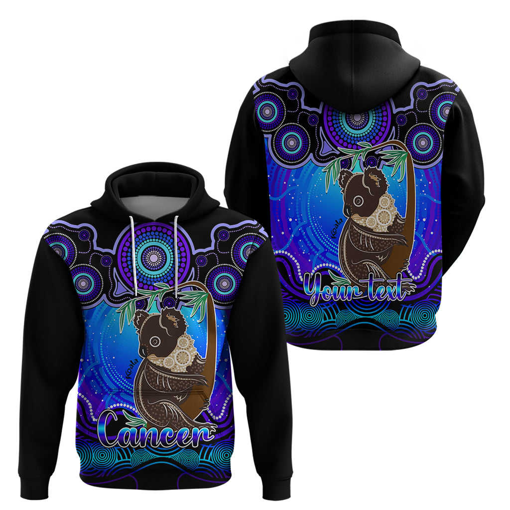 Personalised Australia Cancer Koala Zodiac Hoodie Auz Astrology Aboriginal - Blue LT9 - Vibe Hoodie Shop