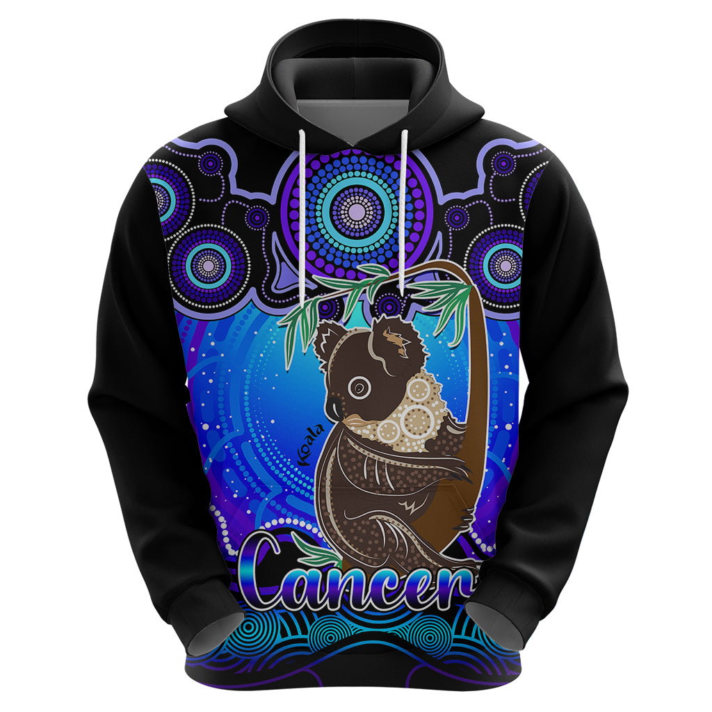 Personalised Australia Cancer Koala Zodiac Hoodie Auz Astrology Aboriginal - Blue LT9 - Vibe Hoodie Shop