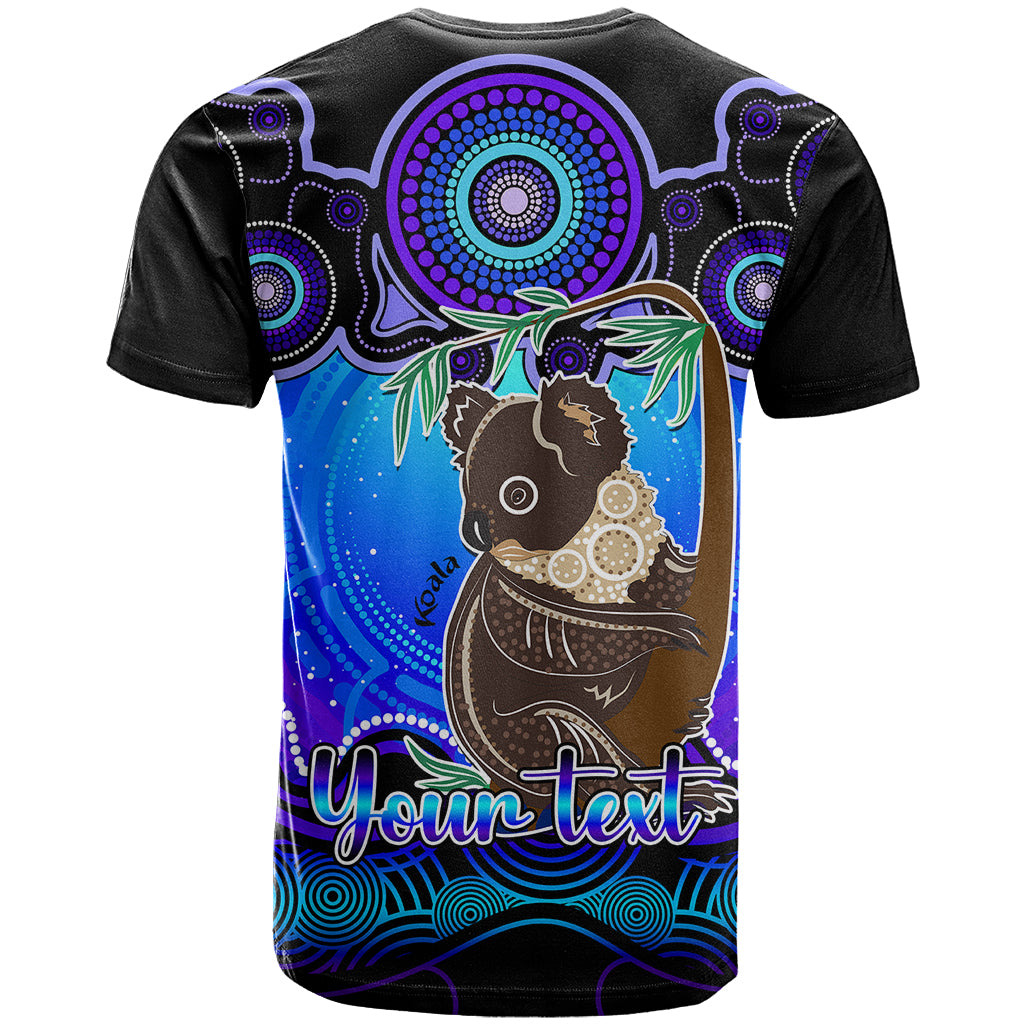 Personalised Australia Cancer Koala Zodiac T Shirt Auz Astrology Aboriginal - Blue LT9 - Vibe Hoodie Shop