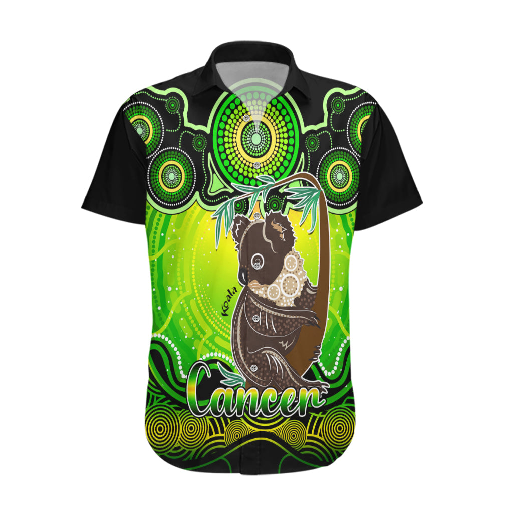 Personalised Australia Cancer Koala Zodiac Hawaiian Shirt Auz Astrology Aboriginal - Green - Vibe Hoodie Shop