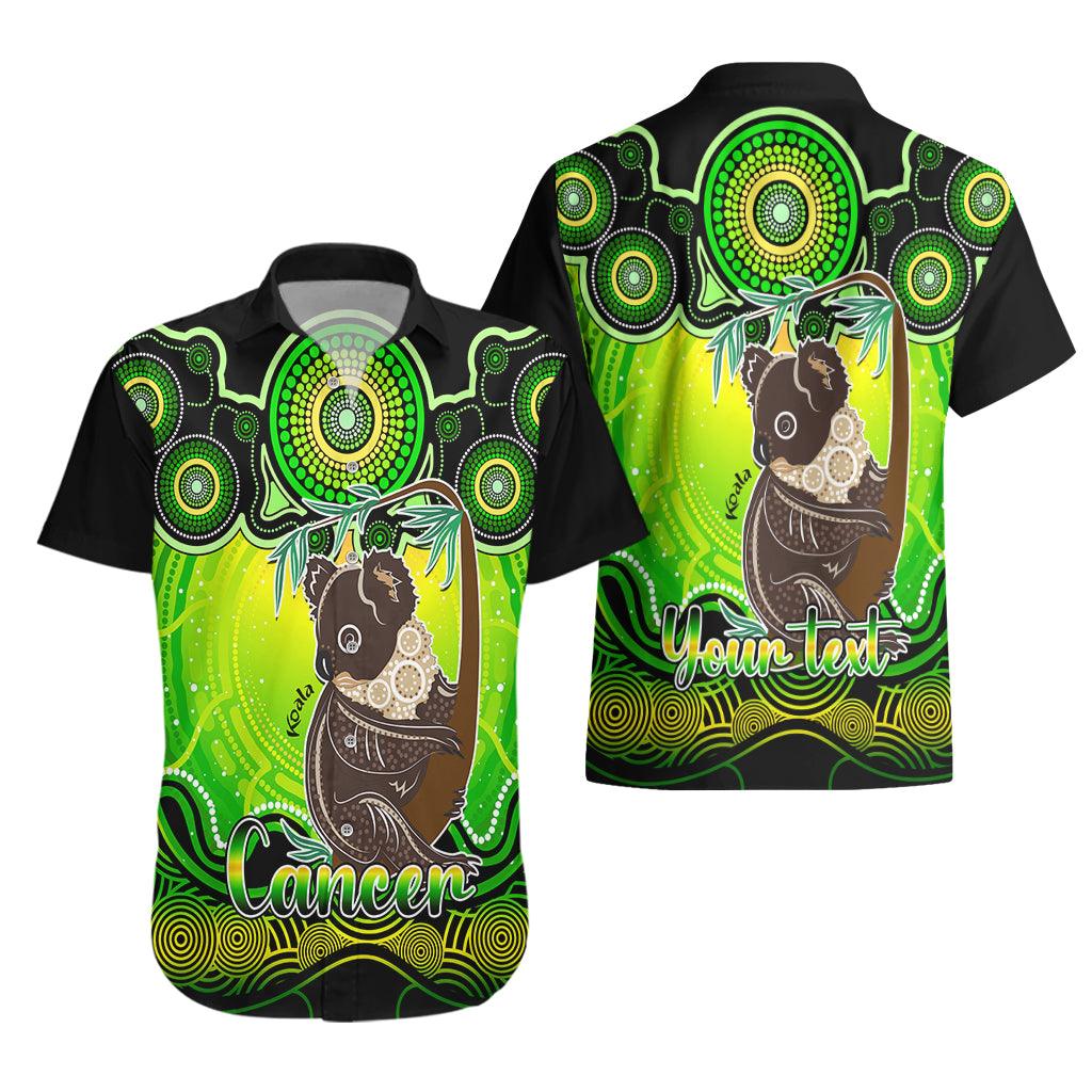 Personalised Australia Cancer Koala Zodiac Hawaiian Shirt Auz Astrology Aboriginal - Green - Vibe Hoodie Shop