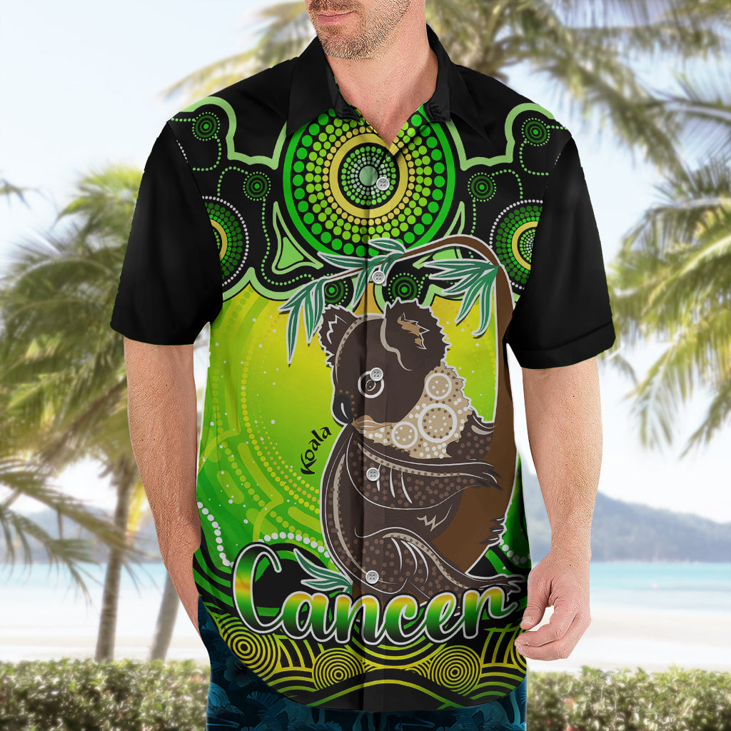 Personalised Australia Cancer Koala Zodiac Hawaiian Shirt Auz Astrology Aboriginal - Green - Vibe Hoodie Shop