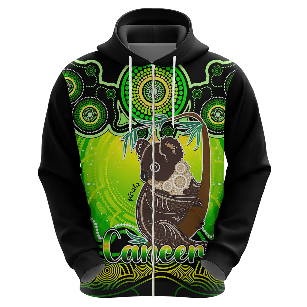 Personalised Australia Cancer Koala Zodiac Hoodie Auz Astrology Aboriginal - Green LT9 - Vibe Hoodie Shop