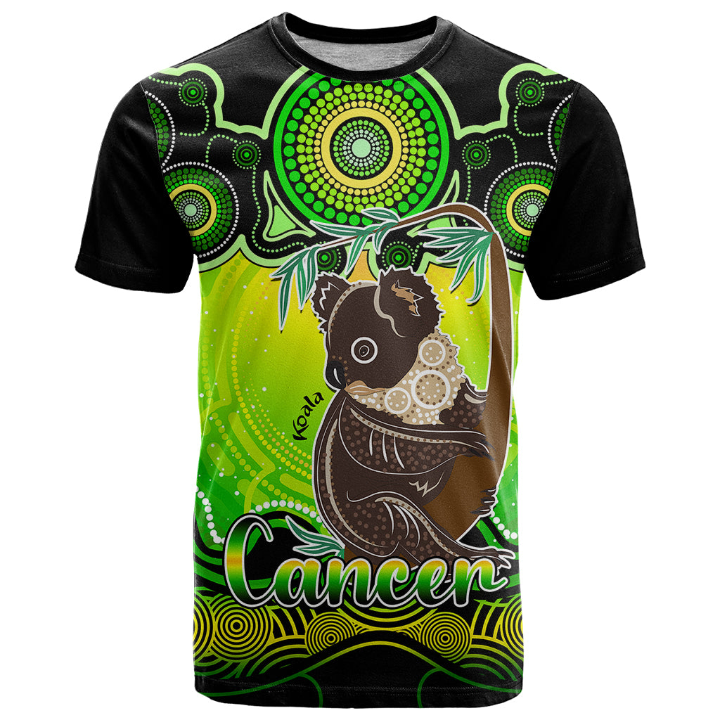 Personalised Australia Cancer Koala Zodiac T Shirt Auz Astrology Aboriginal - Green LT9 - Vibe Hoodie Shop