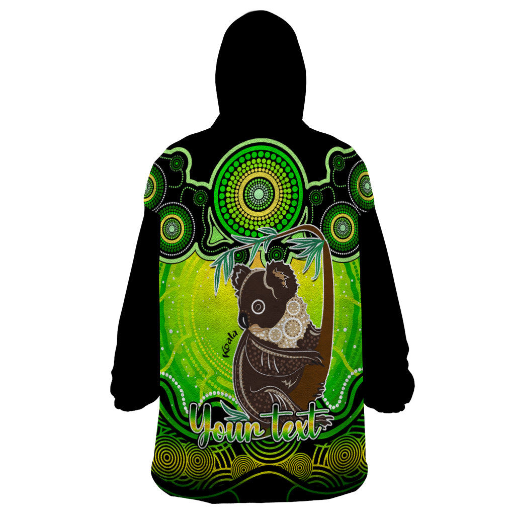 Personalised Australia Cancer Koala Zodiac Wearable Blanket Hoodie Auz Astrology Aboriginal - Green - Vibe Hoodie Shop