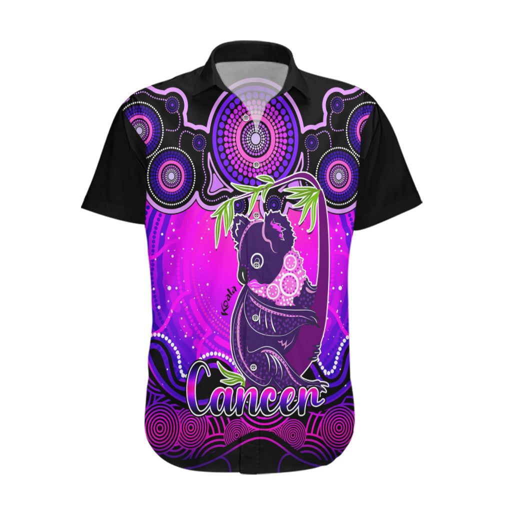 Personalised Australia Cancer Koala Zodiac Hawaiian Shirt Auz Astrology Aboriginal - Magenta - Vibe Hoodie Shop