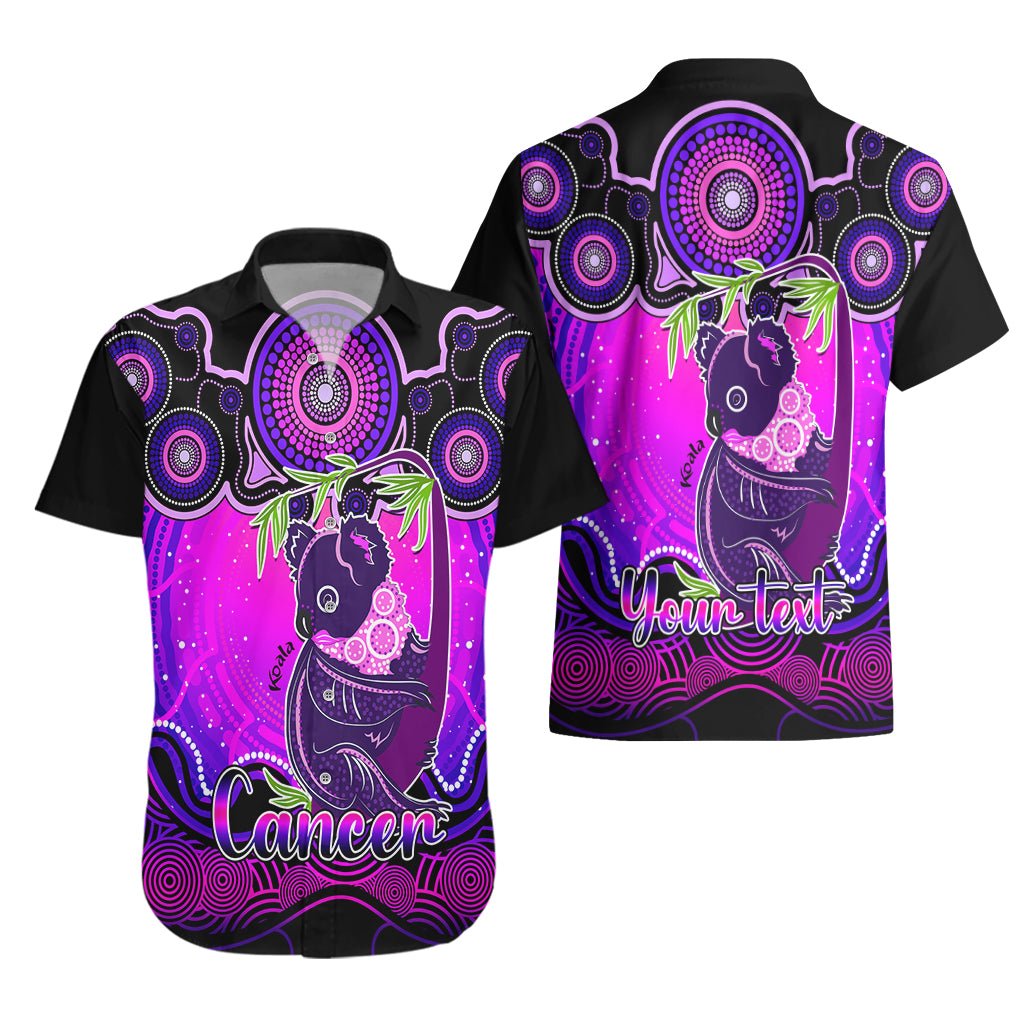 Personalised Australia Cancer Koala Zodiac Hawaiian Shirt Auz Astrology Aboriginal - Magenta - Vibe Hoodie Shop