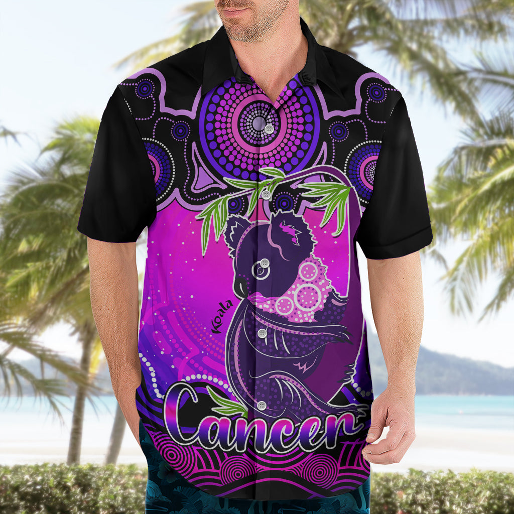 Personalised Australia Cancer Koala Zodiac Hawaiian Shirt Auz Astrology Aboriginal - Magenta - Vibe Hoodie Shop