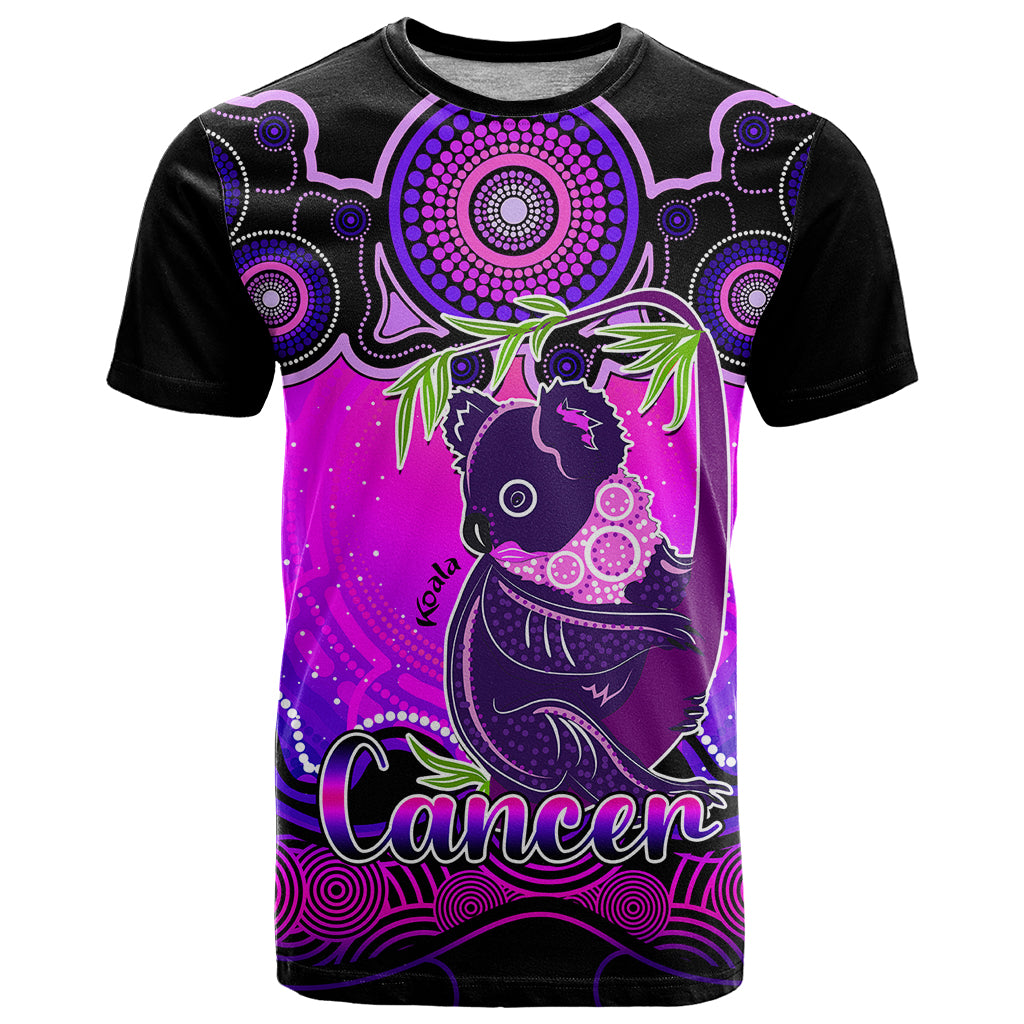 Personalised Australia Cancer Koala Zodiac T Shirt Auz Astrology Aboriginal - Magenta LT9 - Vibe Hoodie Shop