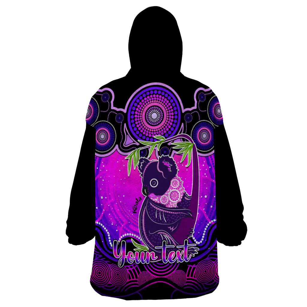 Personalised Australia Cancer Koala Zodiac Wearable Blanket Hoodie Auz Astrology Aboriginal - Magenta - Vibe Hoodie Shop