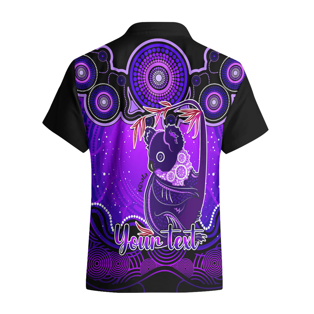Personalised Australia Cancer Koala Zodiac Hawaiian Shirt Auz Astrology Aboriginal - Purple - Vibe Hoodie Shop