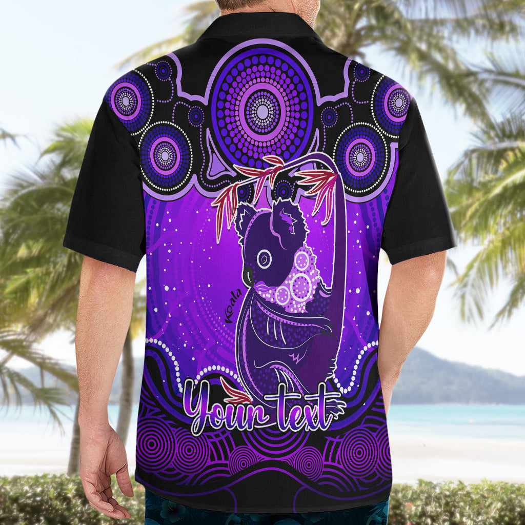 Personalised Australia Cancer Koala Zodiac Hawaiian Shirt Auz Astrology Aboriginal - Purple - Vibe Hoodie Shop