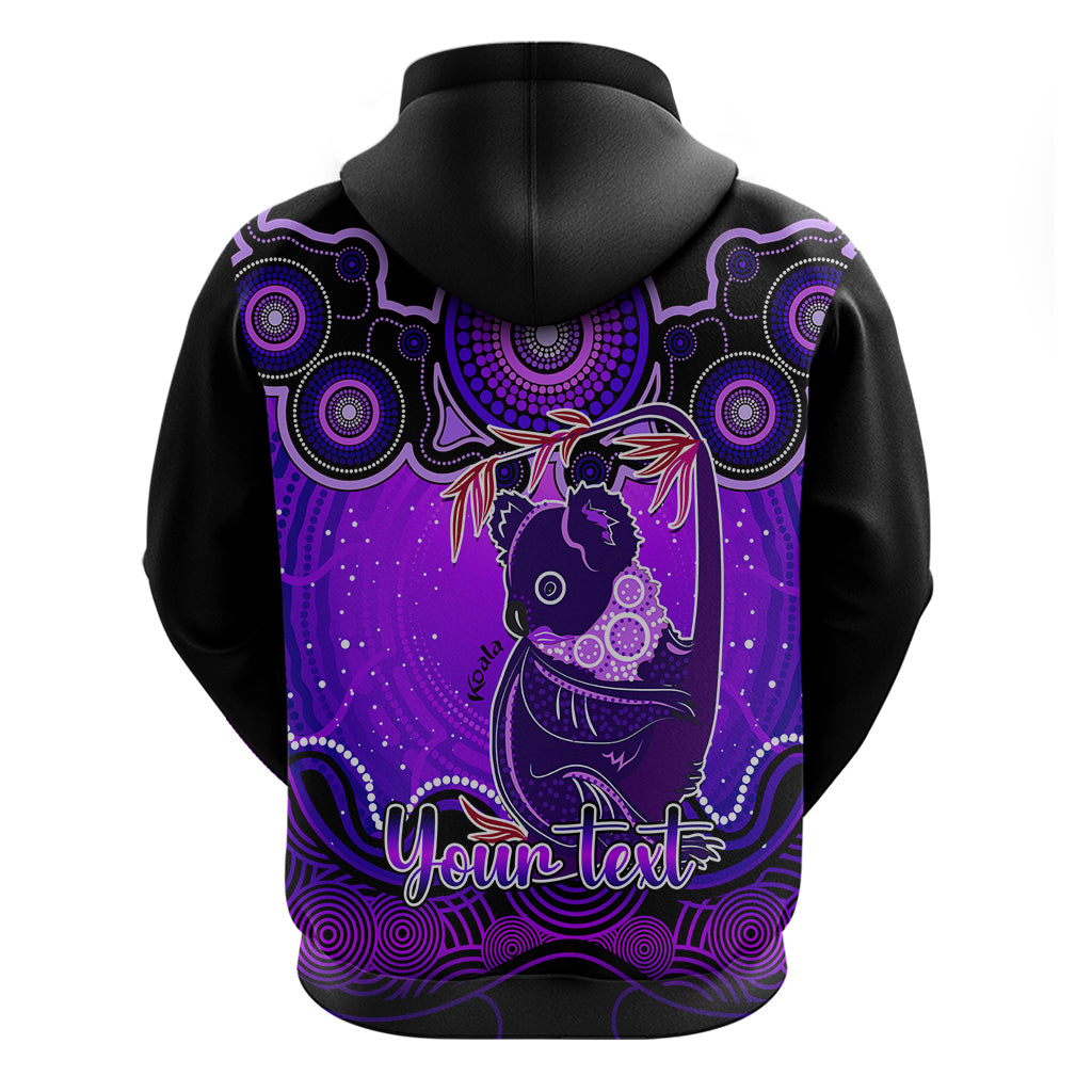 Personalised Australia Cancer Koala Zodiac Hoodie Auz Astrology Aboriginal - Purple LT9 - Vibe Hoodie Shop