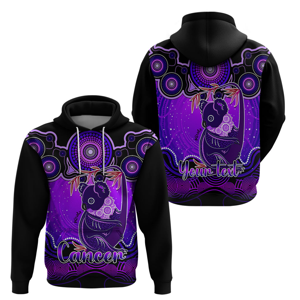 Personalised Australia Cancer Koala Zodiac Hoodie Auz Astrology Aboriginal - Purple LT9 - Vibe Hoodie Shop