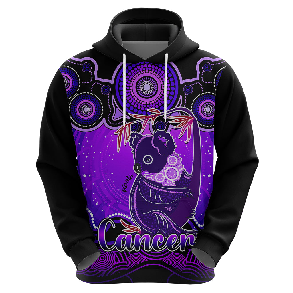 Personalised Australia Cancer Koala Zodiac Hoodie Auz Astrology Aboriginal - Purple LT9 - Vibe Hoodie Shop