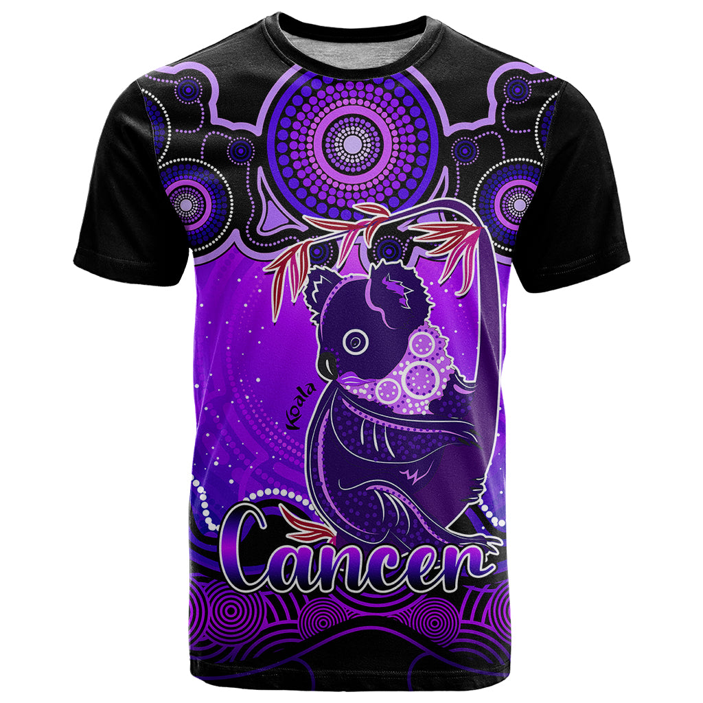 Personalised Australia Cancer Koala Zodiac T Shirt Auz Astrology Aboriginal - Purple LT9 - Vibe Hoodie Shop