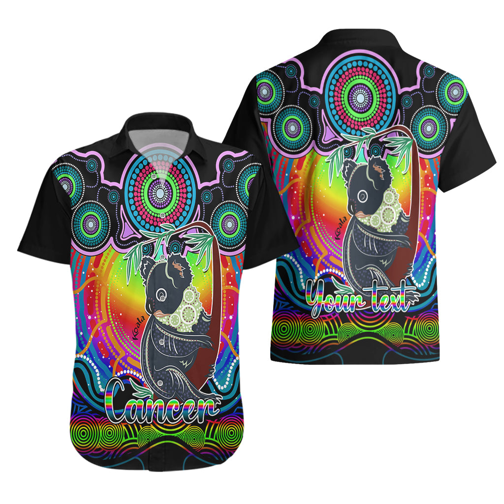 Personalised Australia Cancer Koala Zodiac Hawaiian Shirt Auz Astrology Aboriginal - Rainbow - Vibe Hoodie Shop