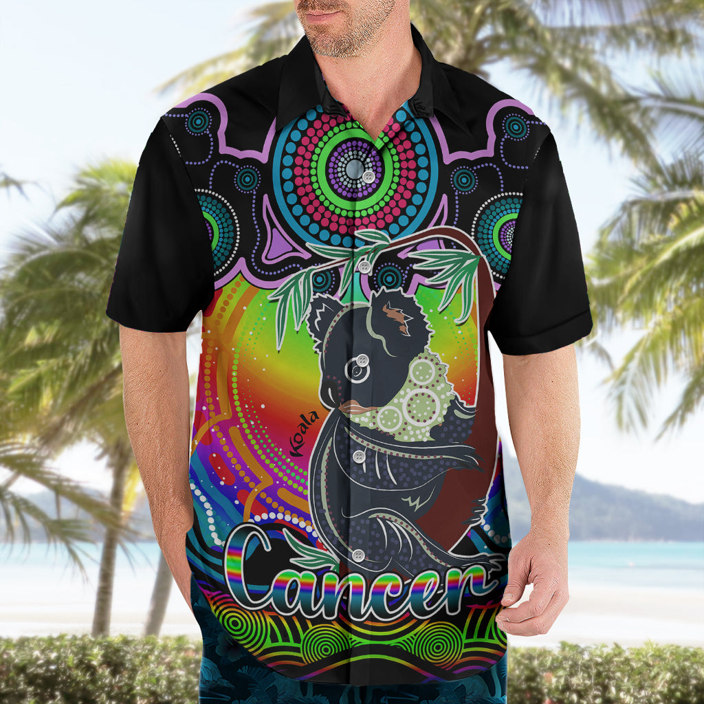 Personalised Australia Cancer Koala Zodiac Hawaiian Shirt Auz Astrology Aboriginal - Rainbow - Vibe Hoodie Shop