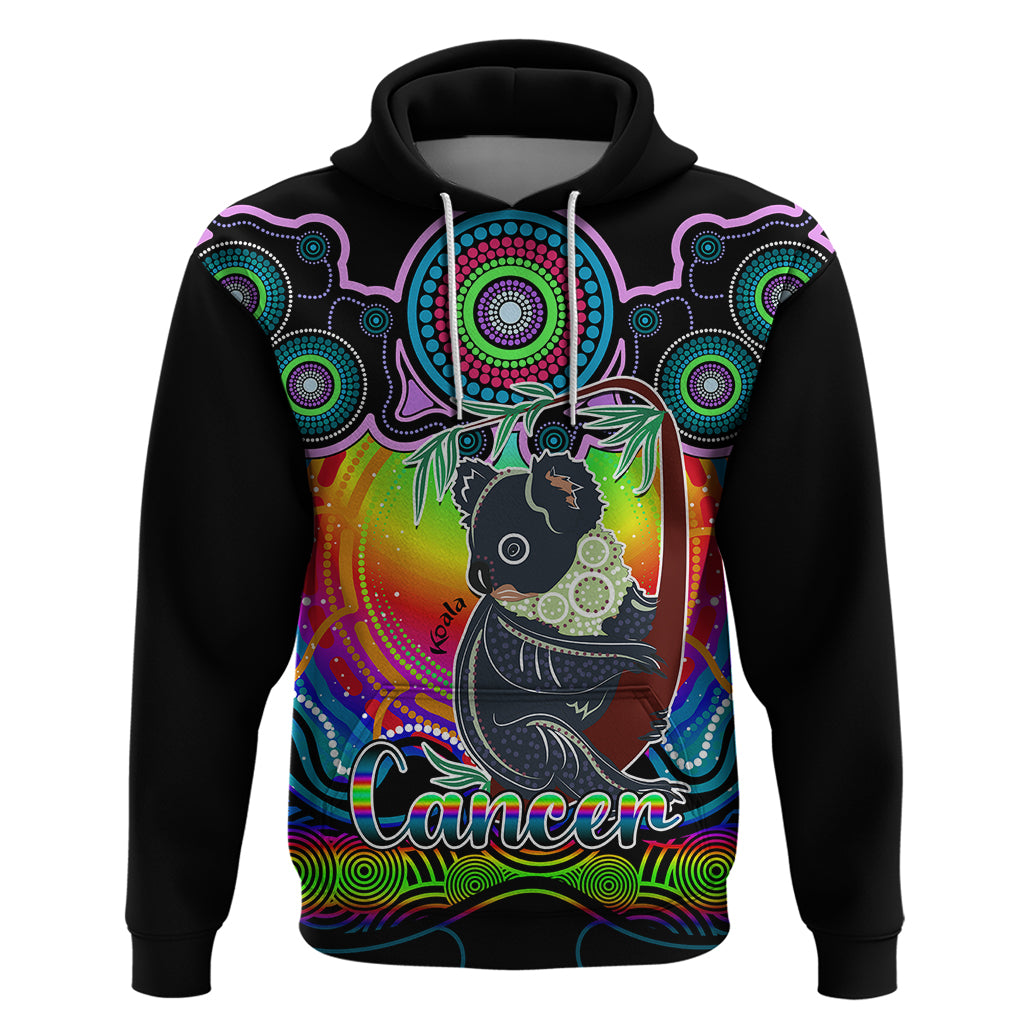 Personalised Australia Cancer Koala Zodiac Hoodie Auz Astrology Aboriginal - Rainbow LT9 - Vibe Hoodie Shop