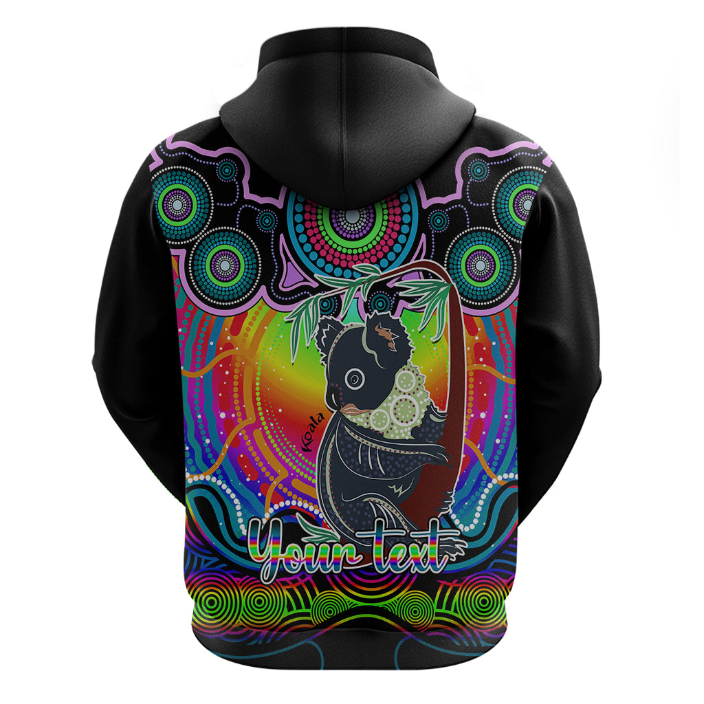 Personalised Australia Cancer Koala Zodiac Hoodie Auz Astrology Aboriginal - Rainbow LT9 - Vibe Hoodie Shop