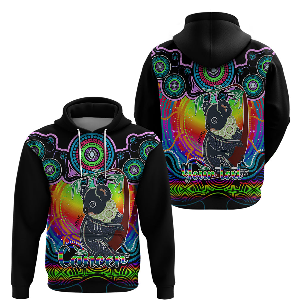 Personalised Australia Cancer Koala Zodiac Hoodie Auz Astrology Aboriginal - Rainbow LT9 - Vibe Hoodie Shop