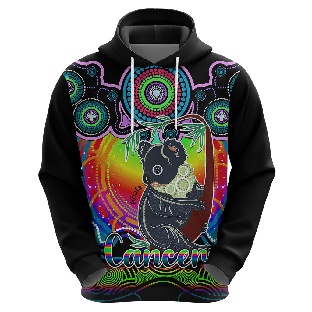 Personalised Australia Cancer Koala Zodiac Hoodie Auz Astrology Aboriginal - Rainbow LT9 - Vibe Hoodie Shop