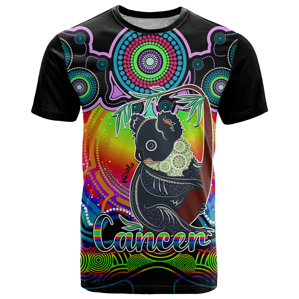 Personalised Australia Cancer Koala Zodiac T Shirt Auz Astrology Aboriginal - Rainbow LT9 - Vibe Hoodie Shop