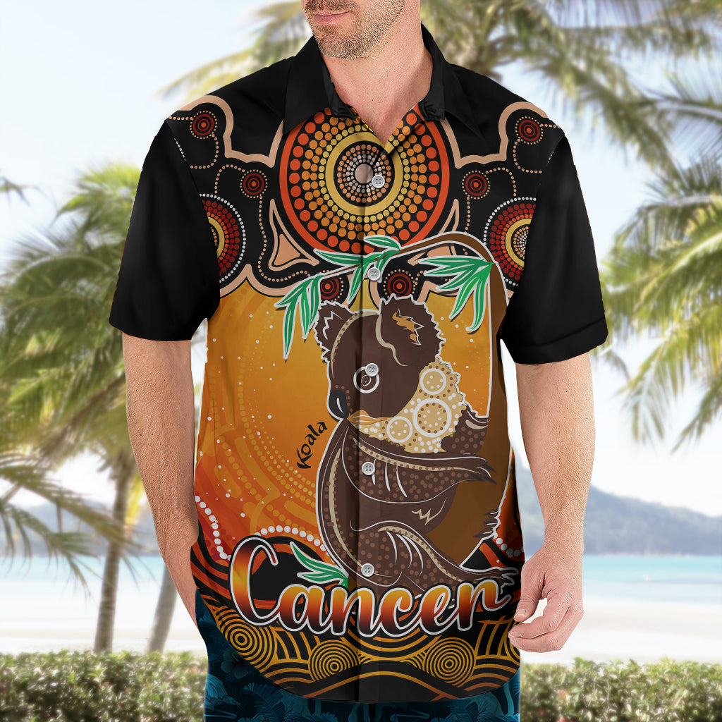 Personalised Australia Cancer Koala Zodiac Hawaiian Shirt Auz Astrology Aboriginal - Red - Vibe Hoodie Shop
