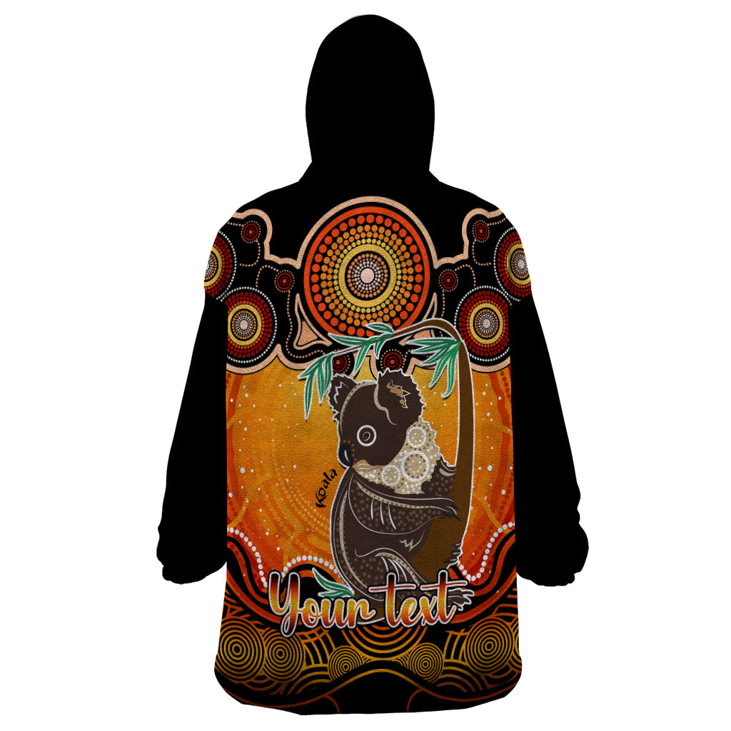 Personalised Australia Cancer Koala Zodiac Wearable Blanket Hoodie Auz Astrology Aboriginal - Red - Vibe Hoodie Shop