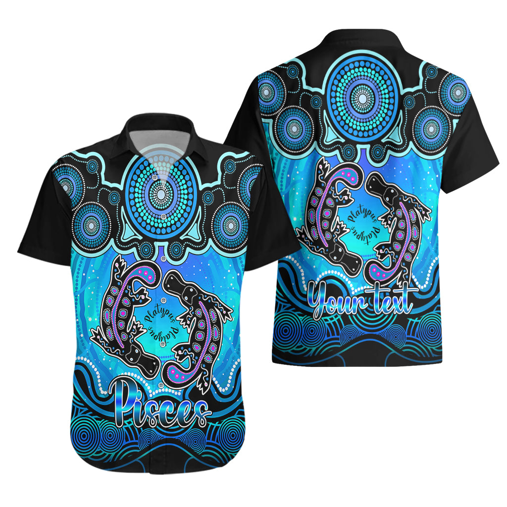 Personalised Australia Pisces  Platypus Zodiac Hawaiian Shirt Auz Astrology Aboriginal - Aqua - Vibe Hoodie Shop