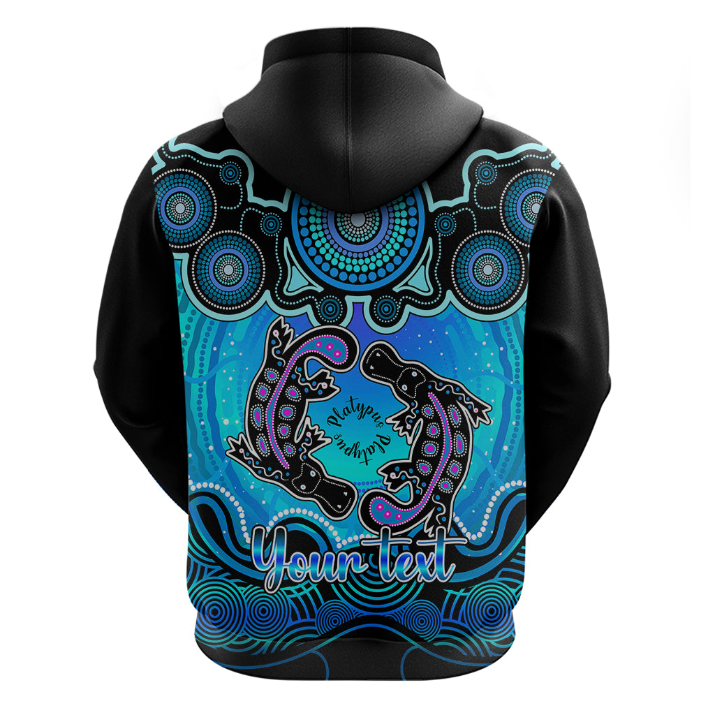 Personalised Australia Pisces  Platypus Zodiac Hoodie Auz Astrology Aboriginal - Aqua LT9 - Vibe Hoodie Shop