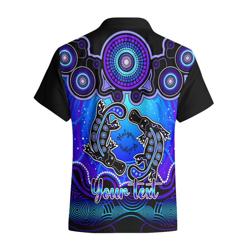 Personalised Australia Pisces  Platypus Zodiac Hawaiian Shirt Auz Astrology Aboriginal - Blue - Vibe Hoodie Shop