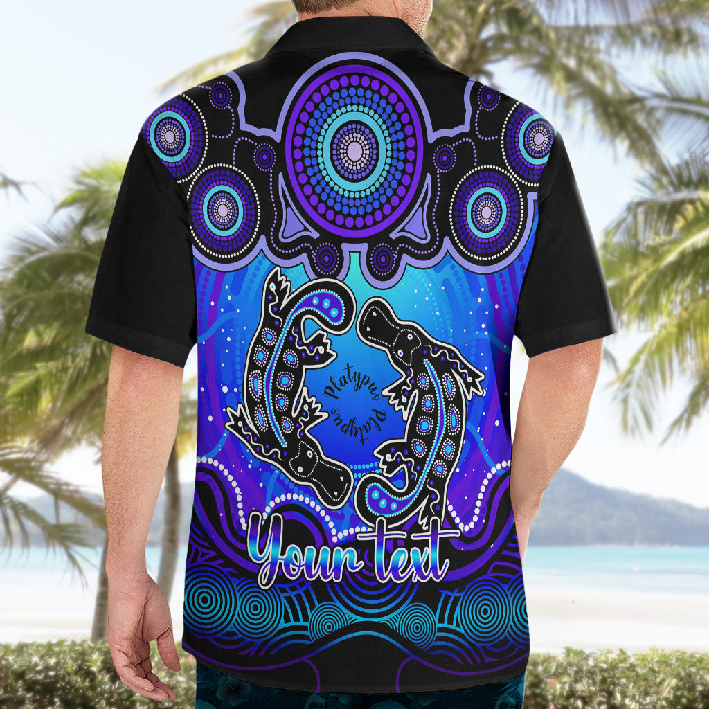 Personalised Australia Pisces  Platypus Zodiac Hawaiian Shirt Auz Astrology Aboriginal - Blue - Vibe Hoodie Shop