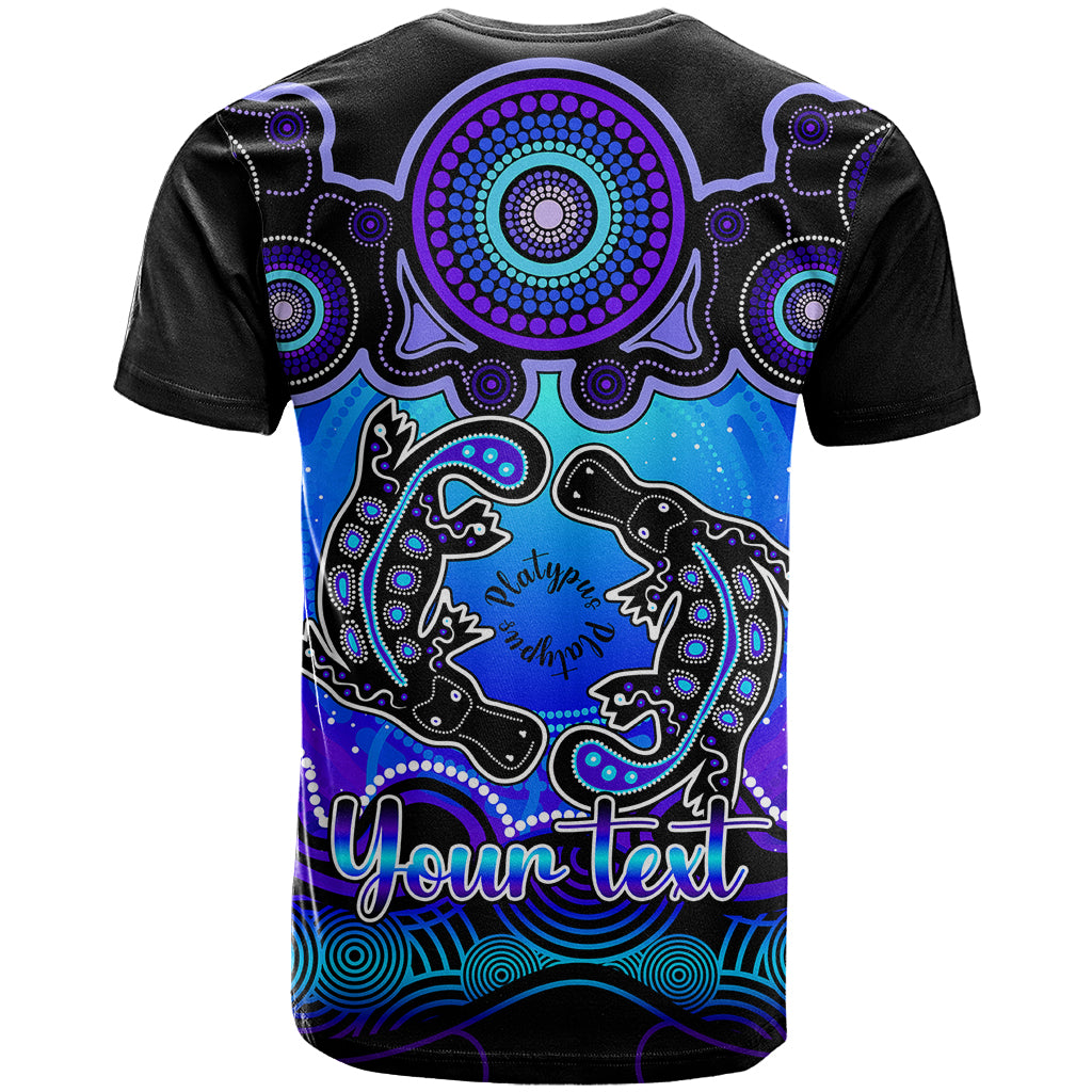 Personalised Australia Pisces  Platypus Zodiac T Shirt Auz Astrology Aboriginal - Blue LT9 - Vibe Hoodie Shop