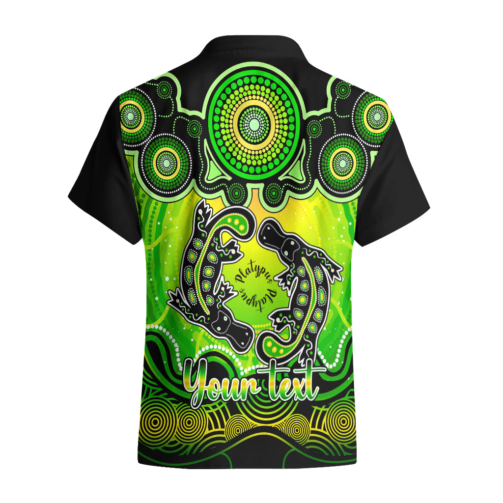 Personalised Australia Pisces  Platypus Zodiac Hawaiian Shirt Auz Astrology Aboriginal - Green - Vibe Hoodie Shop
