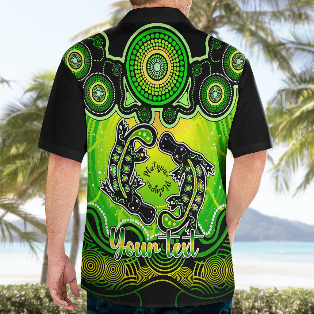 Personalised Australia Pisces  Platypus Zodiac Hawaiian Shirt Auz Astrology Aboriginal - Green - Vibe Hoodie Shop