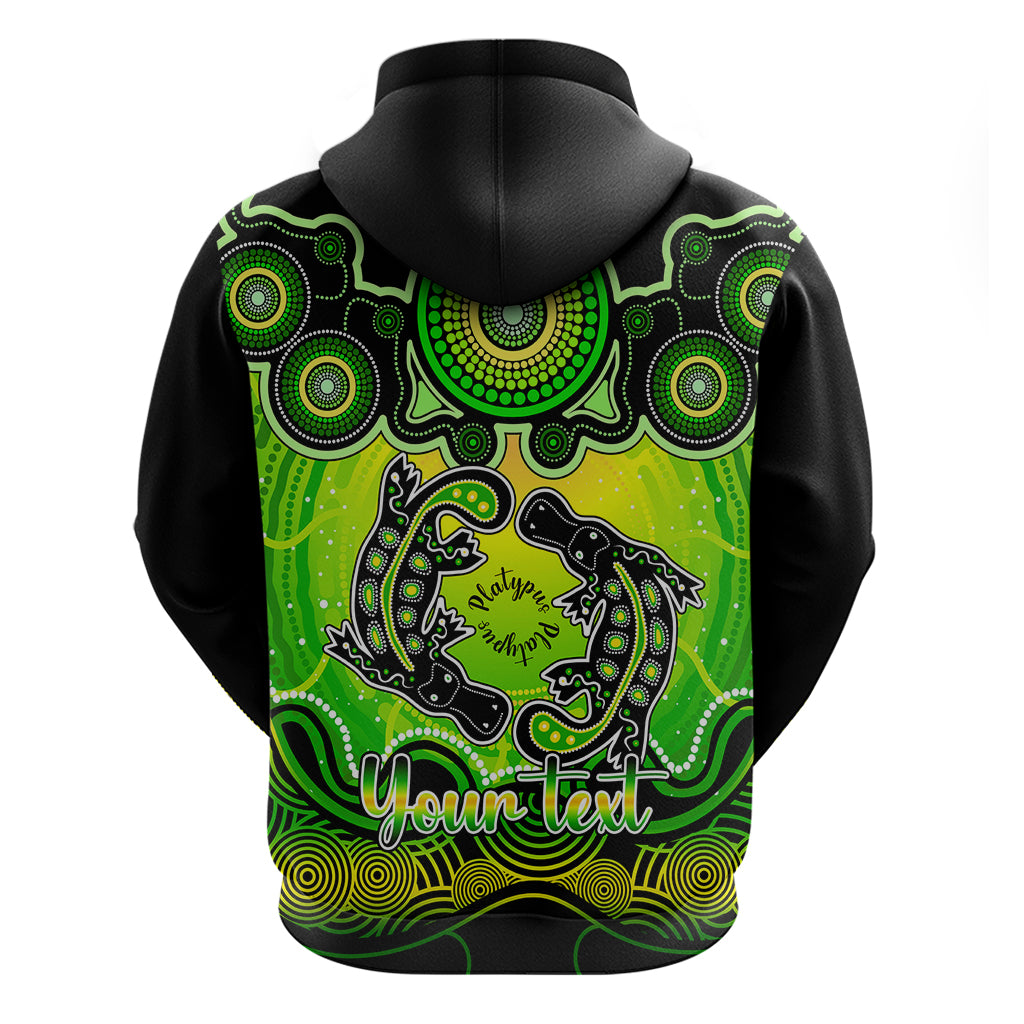 Personalised Australia Pisces  Platypus Zodiac Hoodie Auz Astrology Aboriginal - Green LT9 - Vibe Hoodie Shop