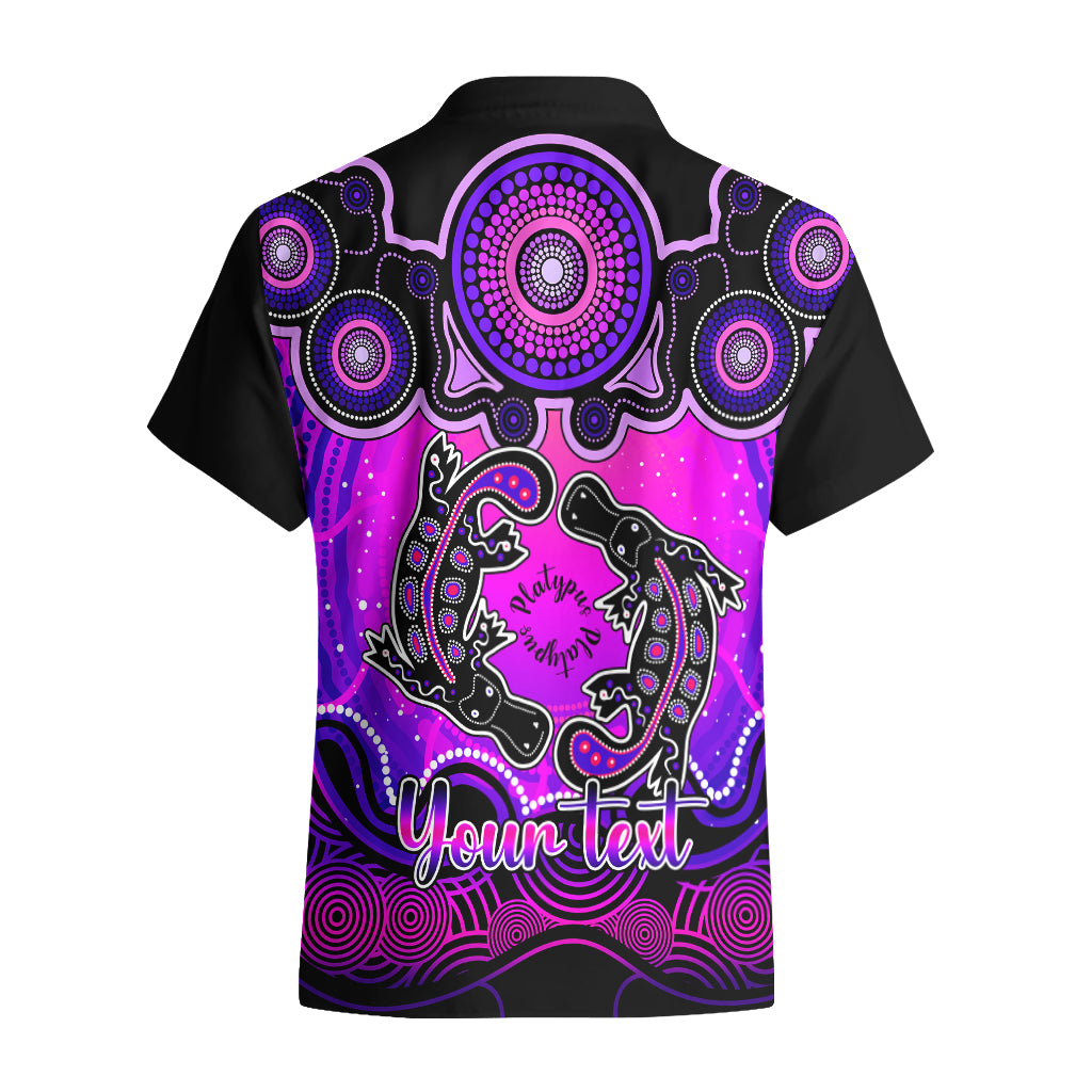 Personalised Australia Pisces  Platypus Zodiac Hawaiian Shirt Auz Astrology Aboriginal - Magenta - Vibe Hoodie Shop