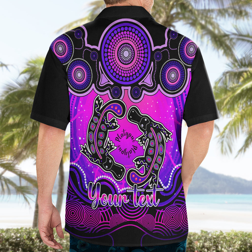 Personalised Australia Pisces  Platypus Zodiac Hawaiian Shirt Auz Astrology Aboriginal - Magenta - Vibe Hoodie Shop