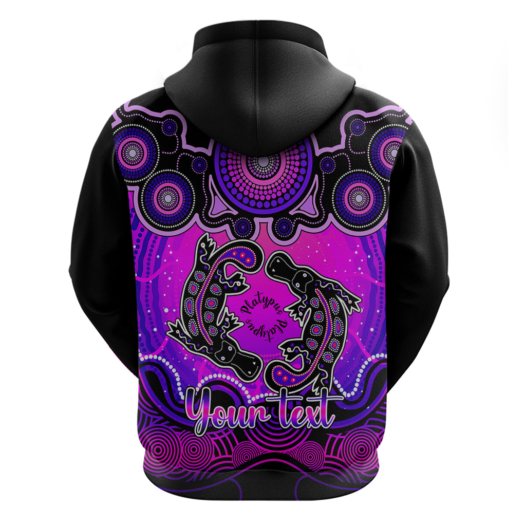 Personalised Australia Pisces  Platypus Zodiac Hoodie Auz Astrology Aboriginal - Magenta LT9 - Vibe Hoodie Shop